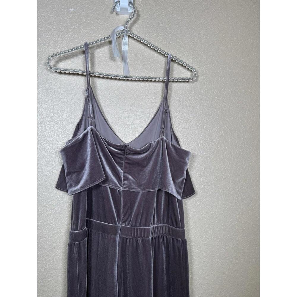 Jack By BB Dakota Holiday Velvet Sz L Stretchy Jumpsuit Retro Flared Leg - Picture 6 of 6